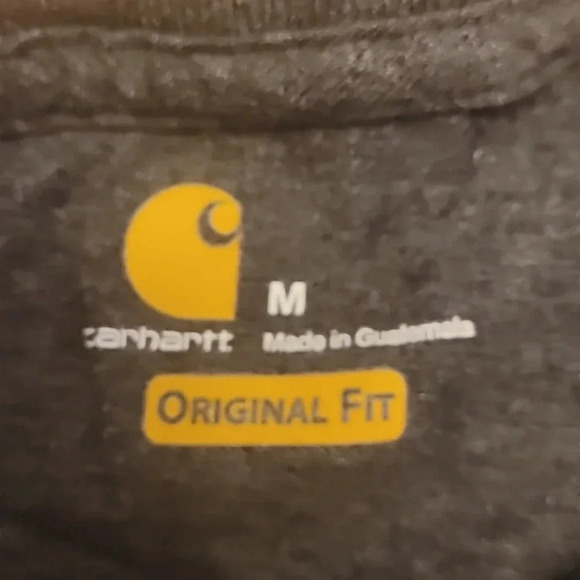 Carharrt Men's medium dark gray short sleeve tee shirt w/chest pocket LOT E 28 - Picture 3 of 6